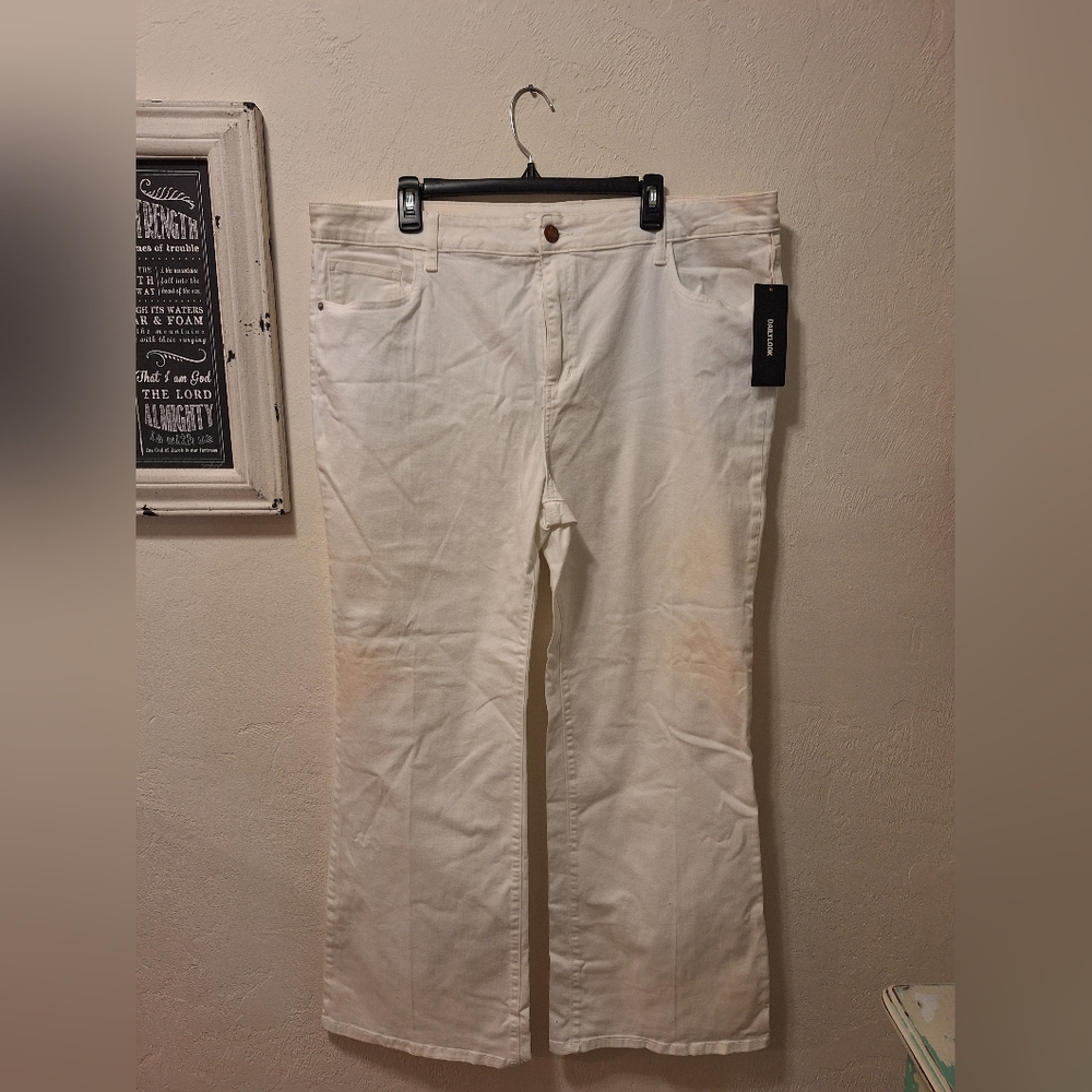 Sneak Peek White Wide-Leg Pants Size 18